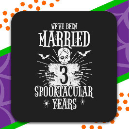 Halloween Spooktacular 3. Hochzeitstag Quadratischer Aufkleber