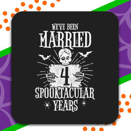 Halloween Spooktacular 4. Hochzeitstag Quadratischer Aufkleber