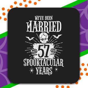 Halloween Spooktacular 57. Hochzeitstag Quadratischer Aufkleber