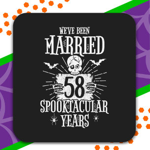Halloween Spooktacular 58. Hochzeitstag Quadratischer Aufkleber