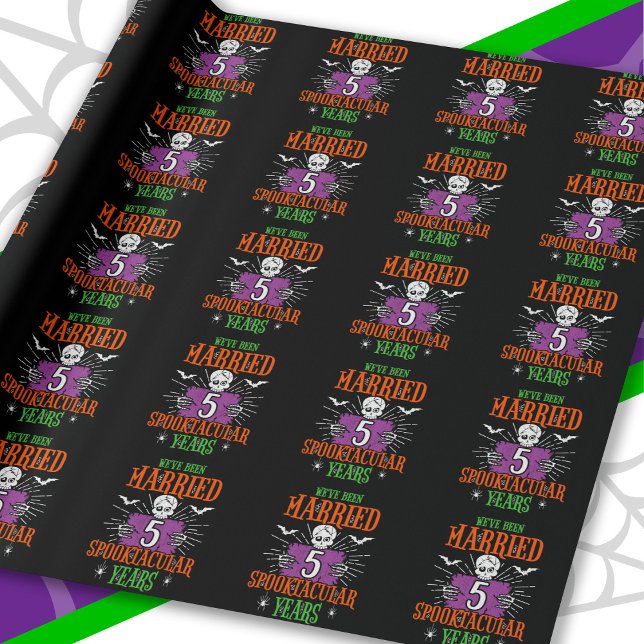 Halloween Spooktacular 5. Hochzeitstag Geschenkpapier (Von Creator hochgeladen)