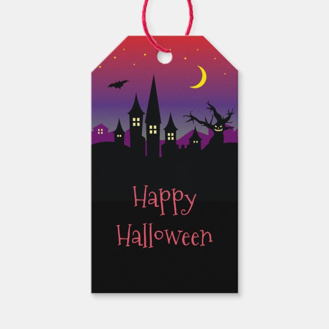 Halloween Spooktacular Creepy Spuk Castle Party Geschenkanhänger (Vorderseite)