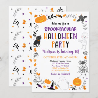 Halloween Spooktacular Ghost Pumpkin Geburtstag Einladung