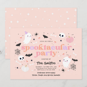 Halloween Spooktacular Party Niedlich Pink Ghost Einladung