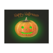 Halloween Spooktacular Pumpkin Lächeln Grün Licht