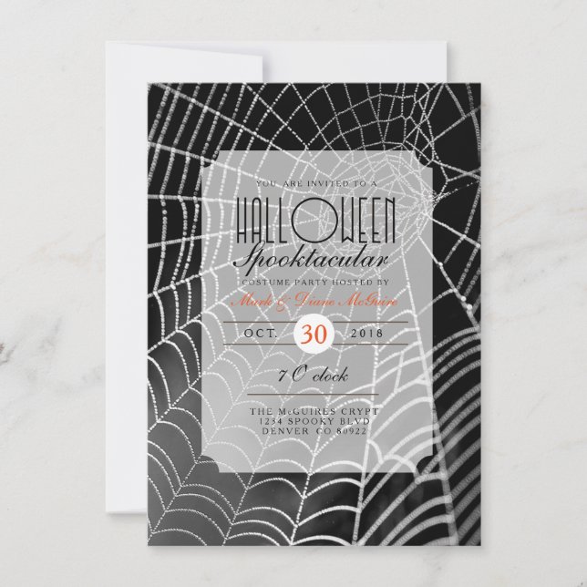 Halloween Spooktacular | Spider Web Party Einladun Einladung (Vorderseite)