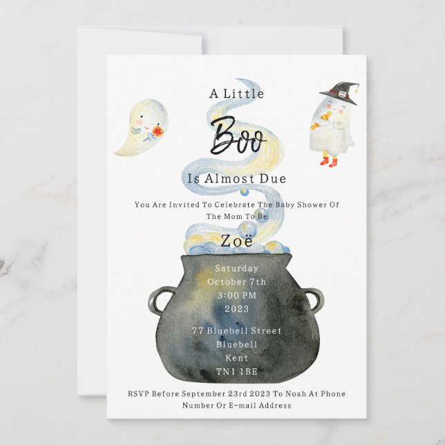 Halloween Spooky Babyshower Invitation (Devant)