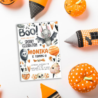 Halloween Spooky Bat Birthday Einladung