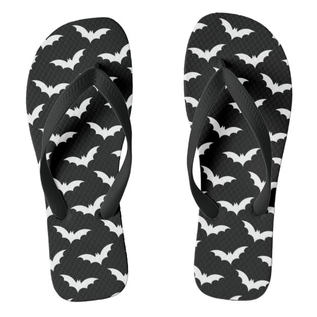 Halloween Spooky Bat Dekorationsmuster Flip Flops (Fußbett)