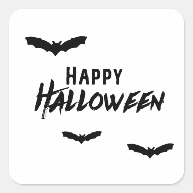 Halloween Spooky Bats Saisonale Wohngestaltung Quadratischer Aufkleber (Vorderseite)