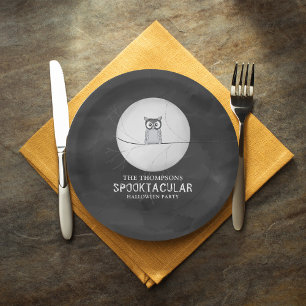 Halloween Spooky Beängstigend Owl Spooktacular Par Pappteller