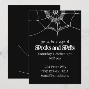 Halloween Spooky Beängstigend Spider Web Niedliche Einladung