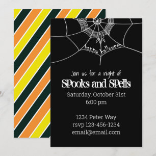 Halloween Spooky Beängstigend Spider Web Whimsical Einladung