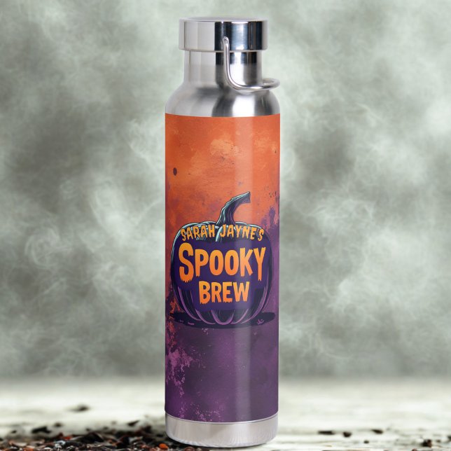 Halloween Spooky Brew Orange und Lila Trinkflasche (Keeps your warm brews warm and your cold brews cold - Both will be equally spooky)