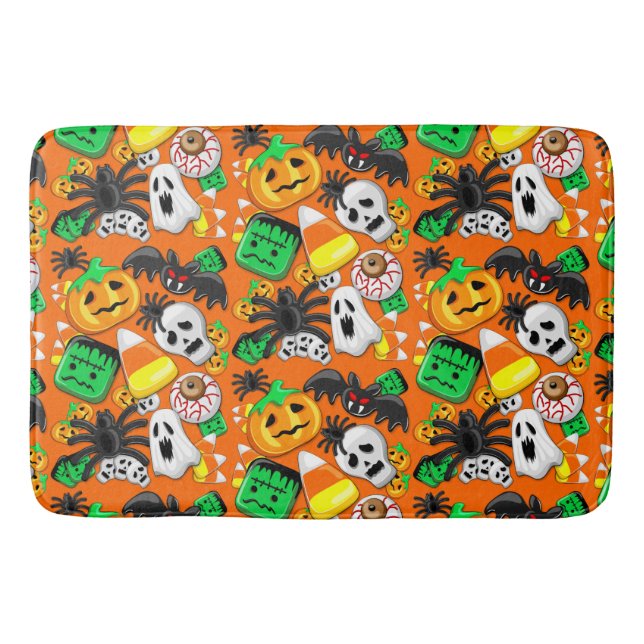 Halloween Spooky Candies Party Badematte (Vorderseite)