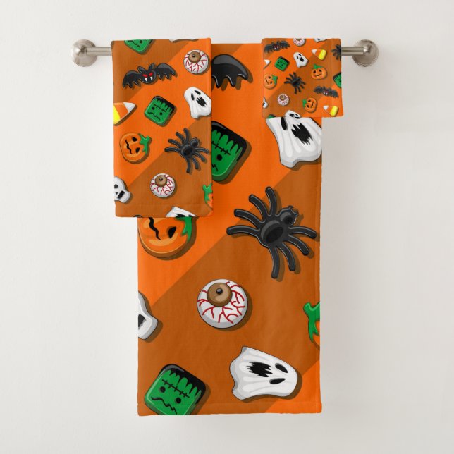 Halloween Spooky Candies Party Badhandtuch Set (Insitu)
