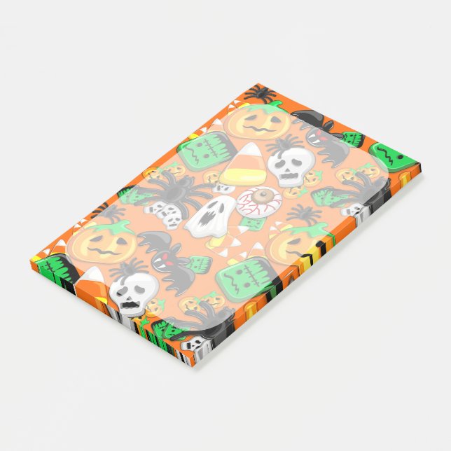 Halloween Spooky Candies Party Post-it Klebezettel (angewinkelt)