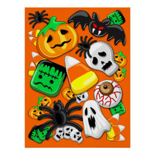 Halloween Spooky Candies Party Poster