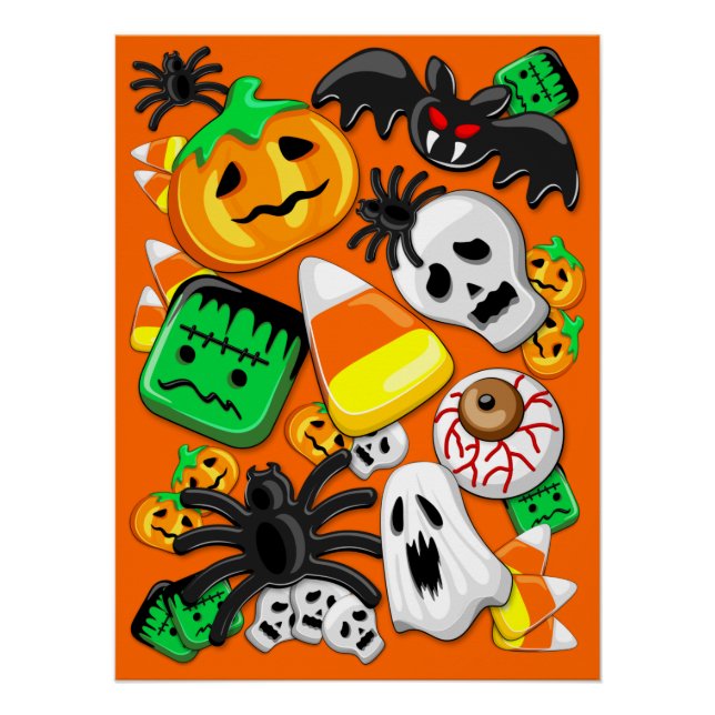 Halloween Spooky Candies Party Poster (Vorderseite)