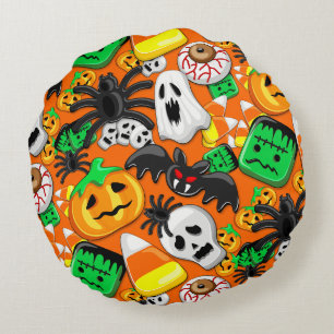Halloween Spooky Candies Party Rundes Kissen