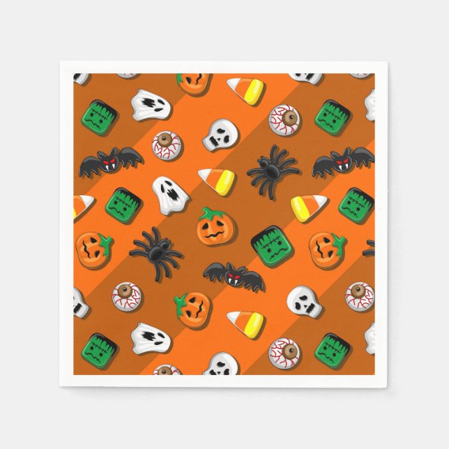 Halloween Spooky Candies Party Serviette (Vorderseite)