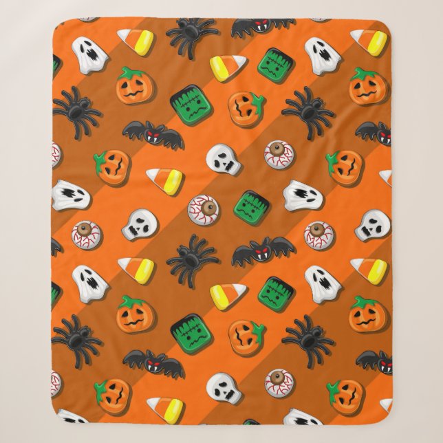 Halloween Spooky Candies Party Sherpadecke (Vorderseite)