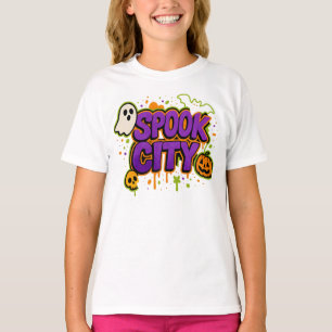 Halloween Spooky City Graffiti Bekleidung Unisex T-Shirt