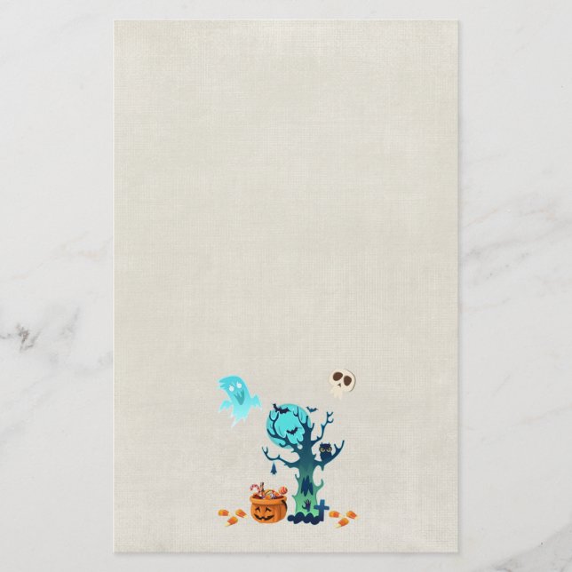 Halloween Spooky Creepy Ghosts Fledermäuse Skulls  Briefpapier (Vorderseite)