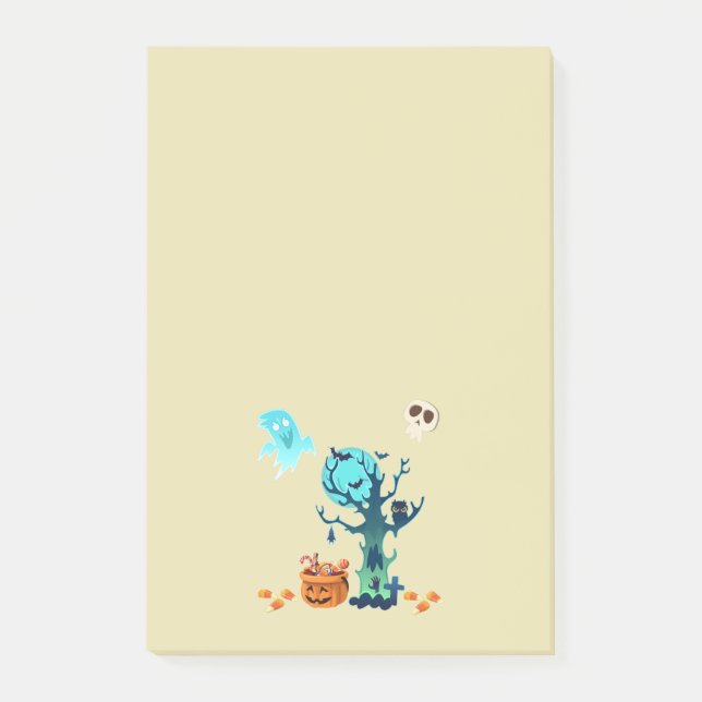 Halloween Spooky Creepy Ghosts Fledermäuse Skulls  Post-it Klebezettel (Vorderseite)