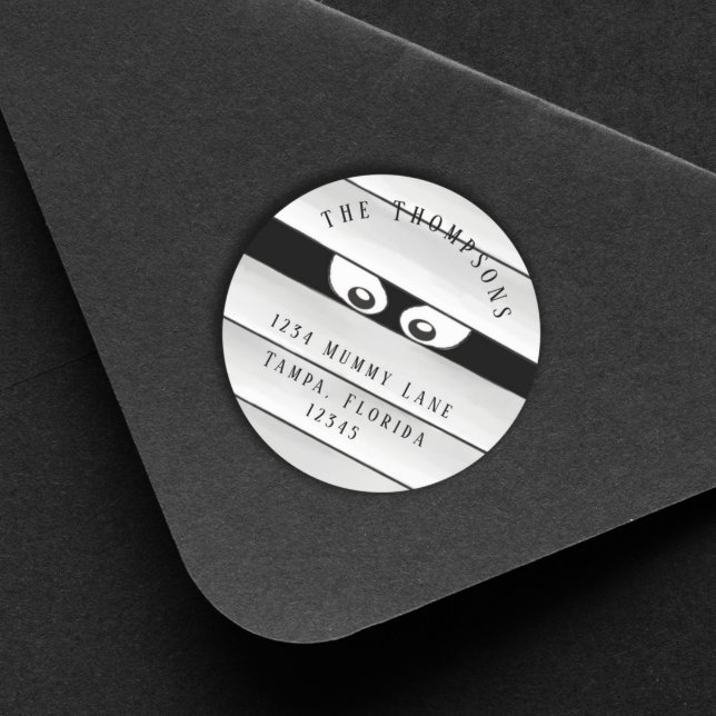 Halloween Spooky Creepy Mummy Trick oder Treat Cla Runder Aufkleber (Von Creator hochgeladen)