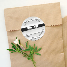 Halloween Spooky Creepy Mummy Trick oder Trete Runder Aufkleber