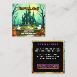 Halloween Spooky Cute Modern Collection Quadratische Visitenkarte