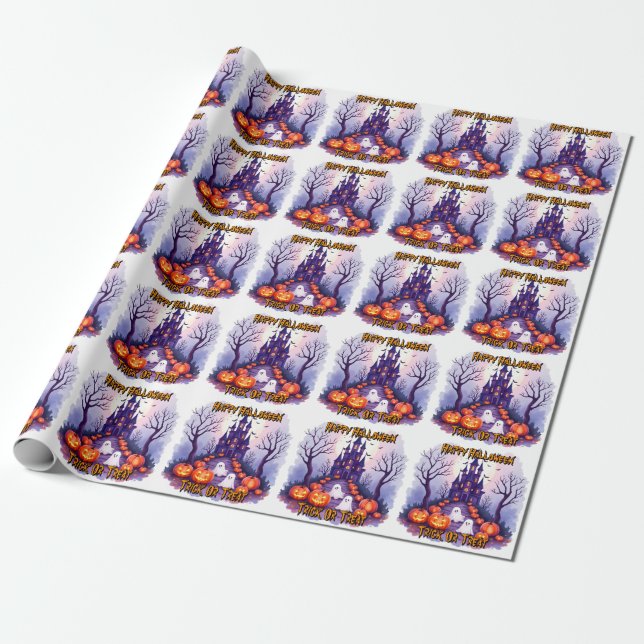 Halloween Spooky Cute Popular Collection Geschenkpapier (Ungerollt)