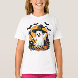 Halloween Spooky Daughter Ghost mit Hexenhut T-Shirt