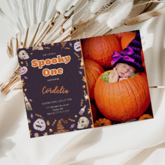 Halloween Spooky Ein Geburtstag Foto Einladung