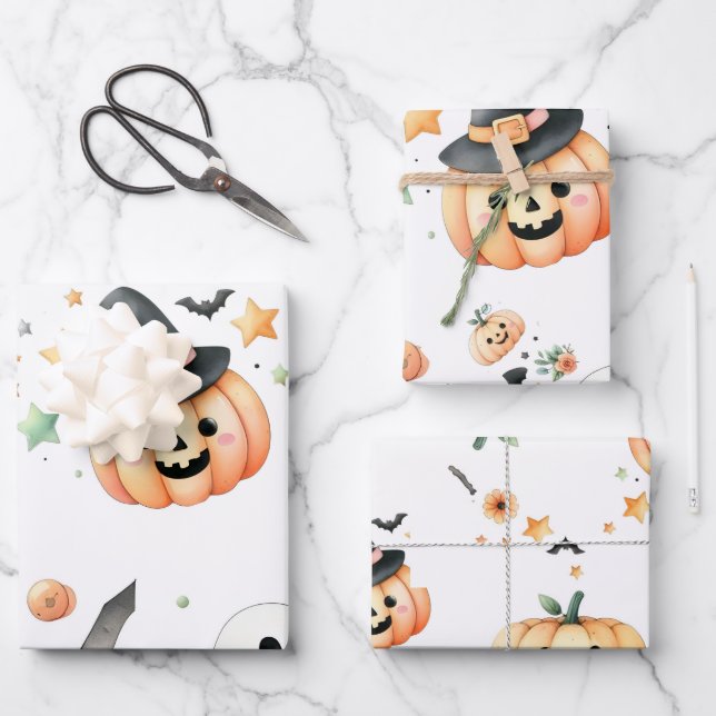 Halloween Spooky erster Geschenkpapier Set (Vorderseite)