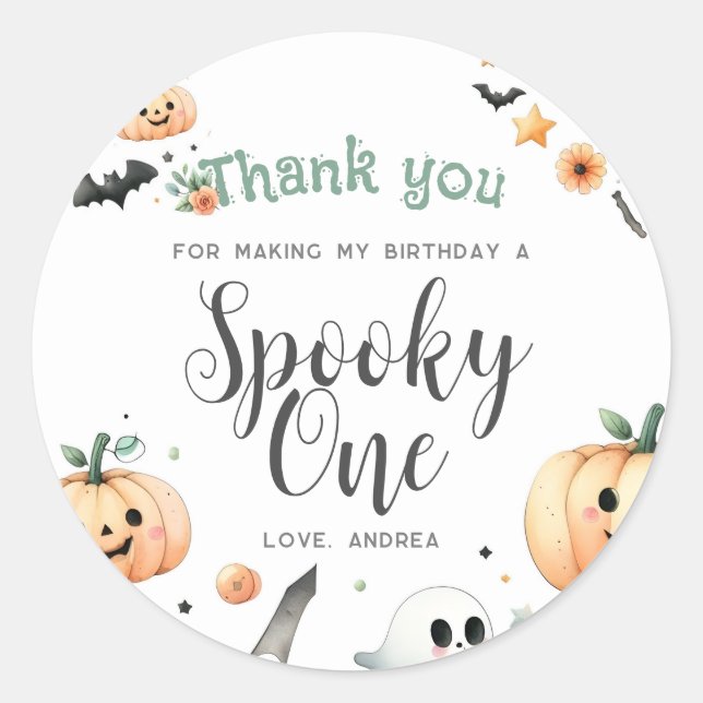 Halloween Spooky erster Runder Aufkleber (Vorderseite)