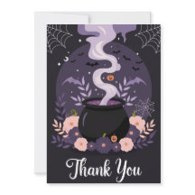 Halloween Spooky Floral Cauldron Danke-Karte