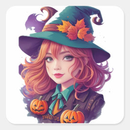 Halloween Spooky Fun Quadratischer Aufkleber