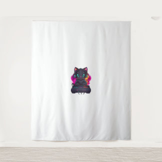 Halloween Spooky Gamer Cat Wandteppich