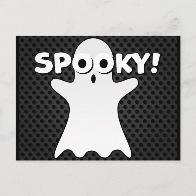 Halloween Spooky Ghost Black Postkarte (Vorderseite)