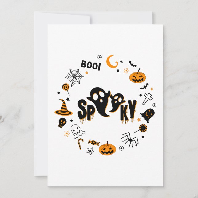 Halloween Spooky Ghost Einladung (Vorderseite)
