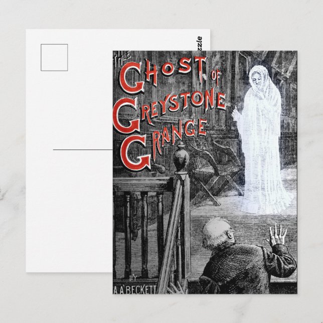 HALLOWEEN SPOOKY GHOST VON GREYSTONE MANSION POSTKARTE (Vorne/Hinten)