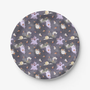 Halloween Spooky Ghosts Paper Plate Pappteller