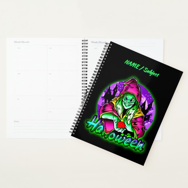 Halloween Spooky Green Hexe Magic Hat Apple Planer (Anzeige)