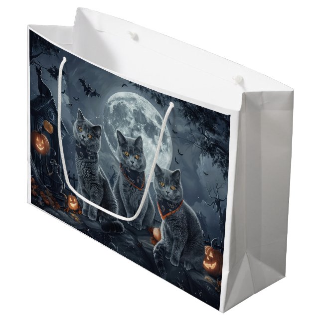 Halloween Spooky Große Geschenktüte (Vorderseite Schrägansicht)