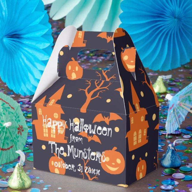 Halloween Spooky House Bats Trees Pumpkin Party Geschenkschachtel (Party)