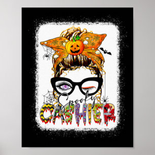 Halloween Spooky Kasse Messy Bun Brillen Spooky Poster
