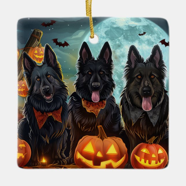 Halloween Spooky Keramikornament (Vorderseite)