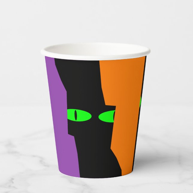 Halloween Spooky Kooky Black Cat Eyes Pappbecher (Vorderseite)
